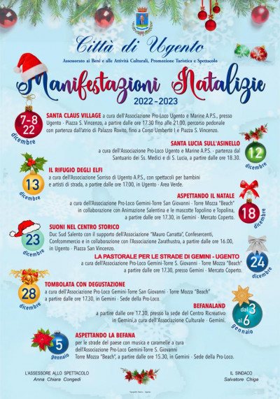MANIFESTAZIONI NATALIZIE -  Citt&agrave; di Ugento  -