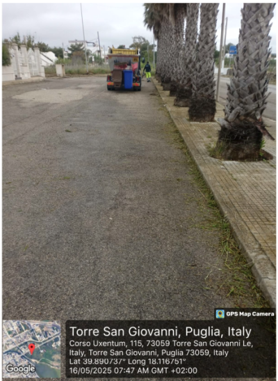 Intervento di taglio dell'erba presso le marine del Comune di Ugento. Torre S...