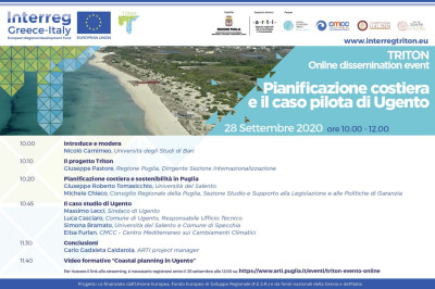 TRITON: EVENTO ONLINE &ldquo;PIANIFICAZIONE COSTIERA E IL CASO PILOTA DI UGEN...