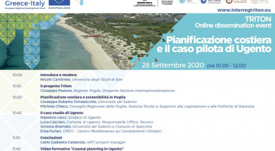 TRITON: EVENTO ONLINE &ldquo;PIANIFICAZIONE COSTIERA E IL CASO PILOTA DI UGEN...