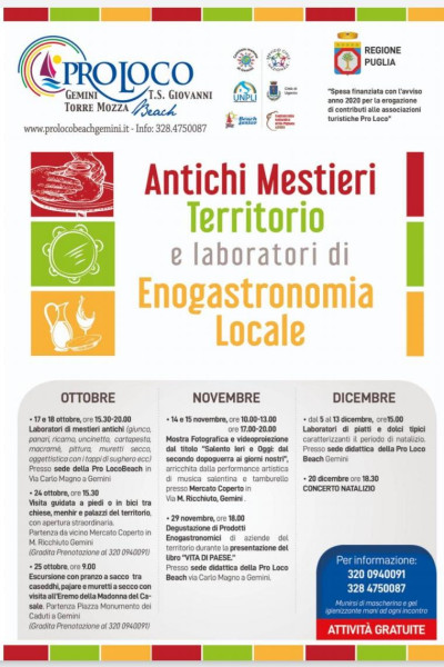 Antichi Mestieri, Territorio e  Laboratori di Enogastronomia Locale : Avviso ...